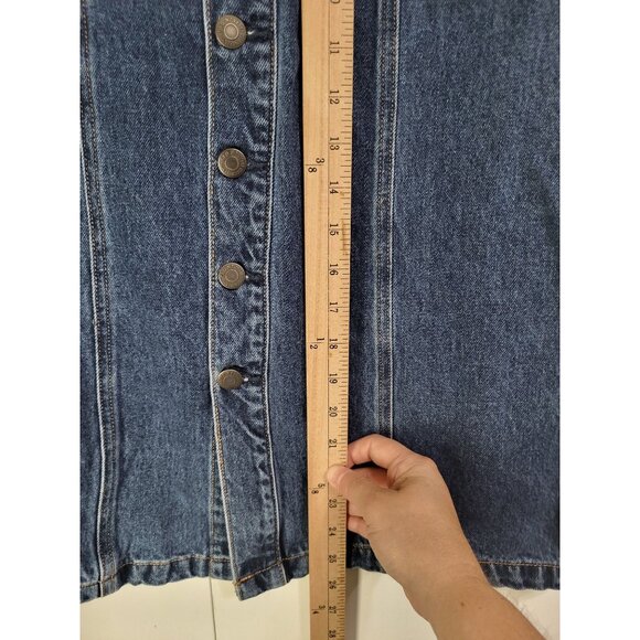 Old Navy Women's SZ 8 Button-Front A-Line Midi Jean Denim Skirt - Picture 3 of 8